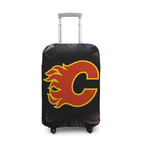 Чехол для чемодана 3D с принтом Calgary Flames (Z) в Екатеринбурге, 86% полиэфир, 14% спандекс | двустороннее нанесение принта, прорези для ручек и колес | anaheim ducks | arizona coyotes | boston bruins | buffalo sabres | calgary flames | canadiens de montreal | carolina hurricanes | chicago blackhawks | colorado avalanche | columbus blue jackets | dallas stars | detroit red wings | edmonton oil | hockey | 