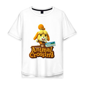 Мужская футболка хлопок Oversize с принтом Animal Crossing Isabelle в Екатеринбурге, 100% хлопок | свободный крой, круглый ворот, “спинка” длиннее передней части | Тематика изображения на принте: animal crossing | isabelle | nintendo | детская | женская | игра | изабель | изабэль | мультик | мультяшный | нинтендо | рисованный | рисунок | собака | собачка | энимал кроссинг