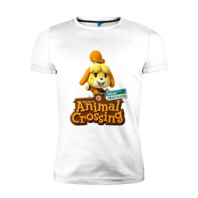 Мужская футболка премиум с принтом Animal Crossing Isabelle в Екатеринбурге, 92% хлопок, 8% лайкра | приталенный силуэт, круглый вырез ворота, длина до линии бедра, короткий рукав | animal crossing | isabelle | nintendo | детская | женская | игра | изабель | изабэль | мультик | мультяшный | нинтендо | рисованный | рисунок | собака | собачка | энимал кроссинг