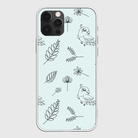 Чехол для iPhone 12 Pro Max с принтом Милые птички в Екатеринбурге, Силикон |  | Тематика изображения на принте: bird | арт | лист | листья | попугай | попугайи | природа | птица | птицы | цветок | цветы