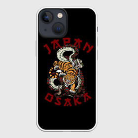 Чехол для iPhone 13 mini с принтом Японский Тигр(иероглиф сзади) в Екатеринбурге,  |  | japan | kioto | osaka | tokyo | аниме | катана | киото | осака | сакура | самурай | стиль | токио | япония | японский