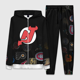 Женский костюм 3D с принтом NHL New Jersey Devils (Z) в Екатеринбурге,  |  | anaheim ducks | arizona coyotes | boston bruins | buffalo sabres | calgary flames | carolina hurricanes | chicago blackhawks | colorado | hockey | new jersey devils | nhl | нхл | паттерн | спорт | хоккей