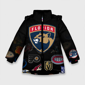 Зимняя куртка для девочек 3D с принтом NHL Florida Panthers (Z) в Екатеринбурге, ткань верха — 100% полиэстер; подклад — 100% полиэстер, утеплитель — 100% полиэстер. | длина ниже бедра, удлиненная спинка, воротник стойка и отстегивающийся капюшон. Есть боковые карманы с листочкой на кнопках, утяжки по низу изделия и внутренний карман на молнии. 

Предусмотрены светоотражающий принт на спинке, радужный светоотражающий элемент на пуллере молнии и на резинке для утяжки. | anaheim ducks | arizona coyotes | boston bruins | buffalo sabres | calgary flames | canadiens de montreal | chicago blackhawks | colorado | florida panthers | hockey | nhl | нхл | паттерн | спорт | хоккей