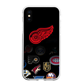 Чехол для iPhone XS Max матовый с принтом NHL Detroit Red Wings (Z) в Екатеринбурге, Силикон | Область печати: задняя сторона чехла, без боковых панелей | anaheim ducks | arizona coyotes | boston bruins | buffalo sabres | calgary flames | canadiens de montreal | carolina hurricanes | colorado | detroit red wings | hockey | nhl | нхл | паттерн | спорт | хоккей