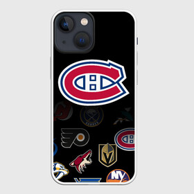 Чехол для iPhone 13 mini с принтом NHL Canadiens de Montral (Z) в Екатеринбурге,  |  | Тематика изображения на принте: anaheim ducks | arizona coyotes | boston bruins | buffalo sabres | calgary flames | canadiens de montreal | carolina hurricanes | chicago blackhawks | colorado | hockey | nhl | нхл | паттерн | спорт | хоккей