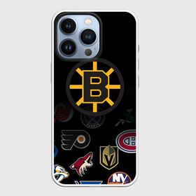 Чехол для iPhone 13 Pro с принтом NHL Boston Bruins (Z) в Екатеринбурге,  |  | Тематика изображения на принте: anaheim ducks | arizona coyotes | boston bruins | buffalo sabres | calgary flames | canadiens de montreal | carolina hurricanes | chicago blackhawks | colorado | hockey | nhl | нхл | паттерн | спорт | хоккей