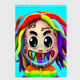 Скетчбук с принтом 6IX9INE в Екатеринбурге, 100% бумага
 | 48 листов, плотность листов — 100 г/м2, плотность картонной обложки — 250 г/м2. Листы скреплены сверху удобной пружинной спиралью | 6ix9ine | gooba | hernandez | tekashi