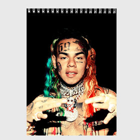 Скетчбук с принтом 6IX9INE в Екатеринбурге, 100% бумага
 | 48 листов, плотность листов — 100 г/м2, плотность картонной обложки — 250 г/м2. Листы скреплены сверху удобной пружинной спиралью | 6ix9ine | gooba | hernandez | tekashi