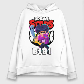 Женское худи Oversize хлопок с принтом BRAWL STARS BIBI в Екатеринбурге, френч-терри — 70% хлопок, 30% полиэстер. Мягкий теплый начес внутри —100% хлопок | боковые карманы, эластичные манжеты и нижняя кромка, капюшон на магнитной кнопке | bibi | brawl stars | coach mike | crow | gale | leon | leon shark | max | mecha crow | mortis | mr.p | phoenix | sally leon | sandy | spike | sprout | tara | unicorn | virus 8 bit | werewolf | ворон | оборотень