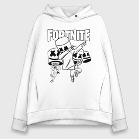 Женское худи Oversize хлопок с принтом FORTNITE x MARSHMELLO в Екатеринбурге, френч-терри — 70% хлопок, 30% полиэстер. Мягкий теплый начес внутри —100% хлопок | боковые карманы, эластичные манжеты и нижняя кромка, капюшон на магнитной кнопке | deadmau5 | fortnite | fortnite 2 | fortnite x маршмелло | ikonik | marshmello | ninja | ninja streamer | raven | travis scott | ворон | иконик | ниндзя | пили | рейвен | трэвис скотт | фортнайт