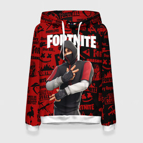 Женская толстовка 3D с принтом FORTNITE x IKONIK в Екатеринбурге, 100% полиэстер  | двухслойный капюшон со шнурком для регулировки, мягкие манжеты на рукавах и по низу толстовки, спереди карман-кенгуру с мягким внутренним слоем. | deadmau5 | fortnite | fortnite 2 | fortnite x маршмелло | ikonik | marshmello | ninja | ninja streamer | raven | travis scott | ворон | иконик | ниндзя | пили | рейвен | трэвис скотт | фортнайт