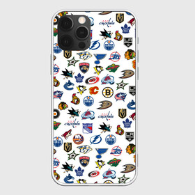 Чехол для iPhone 12 Pro с принтом NHL PATTERN | НХЛ (Z) в Екатеринбурге, силикон | область печати: задняя сторона чехла, без боковых панелей | Тематика изображения на принте: anaheim ducks | arizona coyotes | boston bruins | buffalo sabres | calgary flames | canadiens de montreal | carolina hurricanes | chicago blackhawks | colorado | hockey | nhl | нхл | паттерн | спорт | хоккей