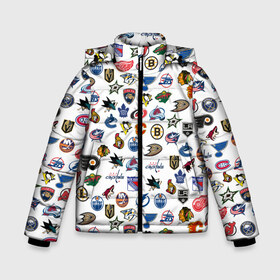 Зимняя куртка для мальчиков 3D с принтом NHL PATTERN (Z) в Екатеринбурге, ткань верха — 100% полиэстер; подклад — 100% полиэстер, утеплитель — 100% полиэстер | длина ниже бедра, удлиненная спинка, воротник стойка и отстегивающийся капюшон. Есть боковые карманы с листочкой на кнопках, утяжки по низу изделия и внутренний карман на молнии. 

Предусмотрены светоотражающий принт на спинке, радужный светоотражающий элемент на пуллере молнии и на резинке для утяжки | anaheim ducks | arizona coyotes | boston bruins | buffalo sabres | calgary flames | canadiens de montreal | carolina hurricanes | chicago blackhawks | colorado | hockey | nhl | нхл | паттерн | спорт | хоккей