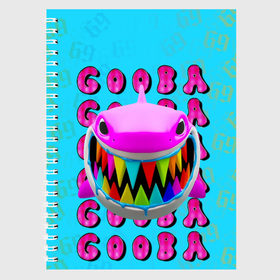 Тетрадь с принтом 6IX9INE- GOOBA в Екатеринбурге, 100% бумага | 48 листов, плотность листов — 60 г/м2, плотность картонной обложки — 250 г/м2. Листы скреплены сбоку удобной пружинной спиралью. Уголки страниц и обложки скругленные. Цвет линий — светло-серый
 | Тематика изображения на принте: 6ix9ine | 6ix9ine  gooba | gooba | акула | сикснайн | сиксти найн | сиксти найн репер | такаши | текаши | текаши сикснайн