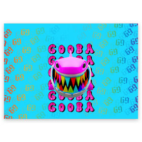Поздравительная открытка с принтом 6IX9INE- GOOBA в Екатеринбурге, 100% бумага | плотность бумаги 280 г/м2, матовая, на обратной стороне линовка и место для марки
 | Тематика изображения на принте: 6ix9ine | 6ix9ine  gooba | gooba | акула | сикснайн | сиксти найн | сиксти найн репер | такаши | текаши | текаши сикснайн
