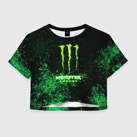 Женская футболка Crop-top 3D с принтом MONSTER ENERGY в Екатеринбурге, 100% полиэстер | круглая горловина, длина футболки до линии талии, рукава с отворотами | amg | auto | bmw | honda | jdm | mercedes | nissan | porsche | racing | sport | subar | toyota | автомобил | автомобильные | киа | лексус | марка | машины | митсубиси | ниссан | порше | спорт | субару | тесла | тойота | хонда