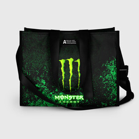 Сумка-шоппер 3D с принтом MONSTER ENERGY в Екатеринбурге, 100% полиэстер | застегивается на металлическую кнопку; внутренний карман застегивается на молнию. Стенки укреплены специальным мягким материалом, чтобы защитить содержимое от несильных ударов
 | amg | auto | bmw | honda | jdm | mercedes | nissan | porsche | racing | sport | subar | toyota | автомобил | автомобильные | киа | лексус | марка | машины | митсубиси | ниссан | порше | спорт | субару | тесла | тойота | хонда