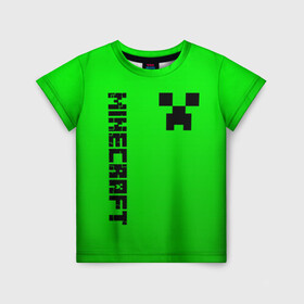 Детская футболка 3D с принтом MINECRAFT CREEPER в Екатеринбурге, 100% гипоаллергенный полиэфир | прямой крой, круглый вырез горловины, длина до линии бедер, чуть спущенное плечо, ткань немного тянется | block | creeper | cube | minecraft | pixel | блок | геометрия | крафт | крипер | кубики | майнкрафт | пиксели