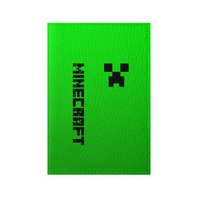 Обложка для паспорта матовая кожа с принтом MINECRAFT CREEPER в Екатеринбурге, натуральная матовая кожа | размер 19,3 х 13,7 см; прозрачные пластиковые крепления | block | creeper | cube | minecraft | pixel | блок | геометрия | крафт | крипер | кубики | майнкрафт | пиксели