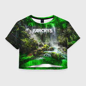 Женская футболка Crop-top 3D с принтом FARCRY5 в Екатеринбурге, 100% полиэстер | круглая горловина, длина футболки до линии талии, рукава с отворотами | far cry | farcry | game | ubisof | выживание | джунгли | игры | остров | фар край