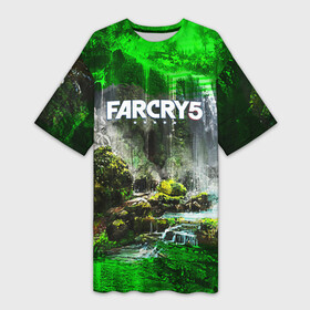 Платье-футболка 3D с принтом FARCRY5 в Екатеринбурге,  |  | Тематика изображения на принте: far cry | farcry | game | ubisof | выживание | джунгли | игры | остров | фар край