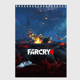 Скетчбук с принтом FARCRY4 в Екатеринбурге, 100% бумага
 | 48 листов, плотность листов — 100 г/м2, плотность картонной обложки — 250 г/м2. Листы скреплены сверху удобной пружинной спиралью | Тематика изображения на принте: 