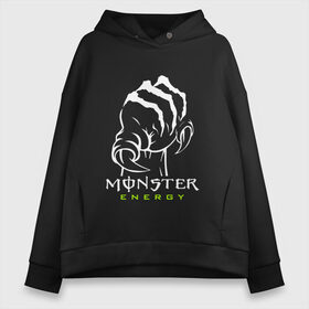 Женское худи Oversize хлопок с принтом MONSTER ENERGY (Z) в Екатеринбурге, френч-терри — 70% хлопок, 30% полиэстер. Мягкий теплый начес внутри —100% хлопок | боковые карманы, эластичные манжеты и нижняя кромка, капюшон на магнитной кнопке | black monster | bmx | claw | cybersport | energy | monster | monster energy | moto | motocross | race | sport | киберспорт | когти | монстер энерджи | монстр | мото | мотокросс | ралли | скейтбординг | спорт | т | энергия