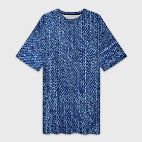 Платье-футболка 3D с принтом Джинсовка | Текстура в Екатеринбурге,  |  | без рисунка | девочке | девушке | детская | джинсовая | джинсовка | джинсы | женская | женщине | искусство | мальчику | мужская | мужчине | парню | подарок | прикольная | ребёнку | синяя | текстуры