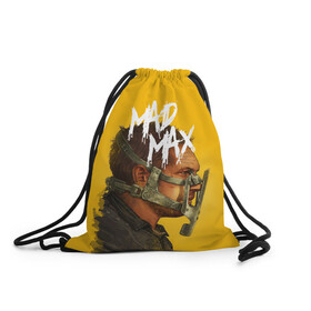 Рюкзак-мешок 3D с принтом Mad Max в Екатеринбурге, 100% полиэстер | плотность ткани — 200 г/м2, размер — 35 х 45 см; лямки — толстые шнурки, застежка на шнуровке, без карманов и подкладки | Тематика изображения на принте: mad max | mad max fury road | безумный макс | мад макс | мед макс мэд макс