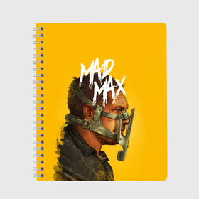 Тетрадь с принтом Mad Max в Екатеринбурге, 100% бумага | 48 листов, плотность листов — 60 г/м2, плотность картонной обложки — 250 г/м2. Листы скреплены сбоку удобной пружинной спиралью. Уголки страниц и обложки скругленные. Цвет линий — светло-серый
 | Тематика изображения на принте: mad max | mad max fury road | безумный макс | мад макс | мед макс мэд макс