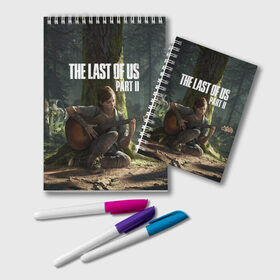 Блокнот с принтом The Last of Us part 2 в Екатеринбурге, 100% бумага | 48 листов, плотность листов — 60 г/м2, плотность картонной обложки — 250 г/м2. Листы скреплены удобной пружинной спиралью. Цвет линий — светло-серый
 | day | ellie | games | joel | naughty dog | день | джоэл | игры | одни из нас | часть 2 | элли