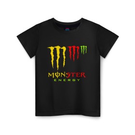 Детская футболка хлопок с принтом MONSTER ENERGY (Z) в Екатеринбурге, 100% хлопок | круглый вырез горловины, полуприлегающий силуэт, длина до линии бедер | black monster | bmx | claw | cybersport | energy | monster | monster energy | moto | motocross | race | sport | киберспорт | когти | монстер энерджи | монстр | мото | мотокросс | ралли | скейтбординг | спорт | энергия