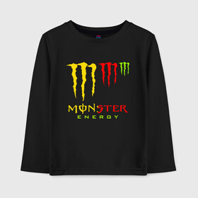 Детский лонгслив хлопок с принтом MONSTER ENERGY (Z) в Екатеринбурге, 100% хлопок | круглый вырез горловины, полуприлегающий силуэт, длина до линии бедер | black monster | bmx | claw | cybersport | energy | monster | monster energy | moto | motocross | race | sport | киберспорт | когти | монстер энерджи | монстр | мото | мотокросс | ралли | скейтбординг | спорт | энергия