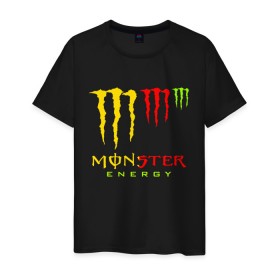 Мужская футболка хлопок с принтом MONSTER ENERGY (Z) в Екатеринбурге, 100% хлопок | прямой крой, круглый вырез горловины, длина до линии бедер, слегка спущенное плечо. | Тематика изображения на принте: black monster | bmx | claw | cybersport | energy | monster | monster energy | moto | motocross | race | sport | киберспорт | когти | монстер энерджи | монстр | мото | мотокросс | ралли | скейтбординг | спорт | энергия
