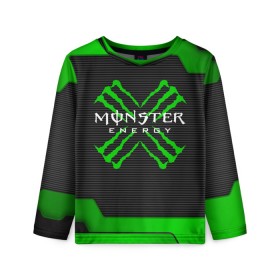 Детский лонгслив 3D с принтом MONSTER ENERGY (Z) в Екатеринбурге, 100% полиэстер | длинные рукава, круглый вырез горловины, полуприлегающий силуэт
 | black monster | bmx | claw | cybersport | energy | monster | monster energy | moto | motocross | race | sport | киберспорт | когти | монстер энерджи | монстр | мото | мотокросс | ралли | скейтбординг | спорт | энергия