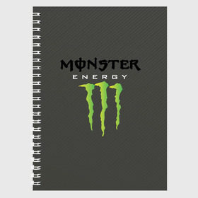 Тетрадь с принтом MONSTER ENERGY (Z) в Екатеринбурге, 100% бумага | 48 листов, плотность листов — 60 г/м2, плотность картонной обложки — 250 г/м2. Листы скреплены сбоку удобной пружинной спиралью. Уголки страниц и обложки скругленные. Цвет линий — светло-серый
 | black monster | bmx | claw | cybersport | energy | monster | monster energy | moto | motocross | race | sport | киберспорт | когти | монстер энерджи | монстр | мото | мотокросс | ралли | скейтбординг | спорт | энергия