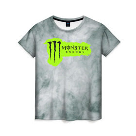 Женская футболка 3D с принтом MONSTER ENERGY (Z) в Екатеринбурге, 100% полиэфир ( синтетическое хлопкоподобное полотно) | прямой крой, круглый вырез горловины, длина до линии бедер | black monster | bmx | claw | cybersport | energy | monster | monster energy | moto | motocross | race | sport | киберспорт | когти | монстер энерджи | монстр | мото | мотокросс | ралли | скейтбординг | спорт | энергия