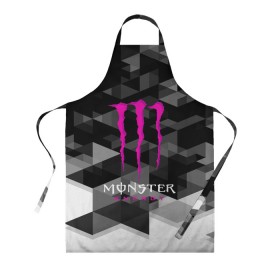 Фартук 3D с принтом MONSTER ENERGY (Z) в Екатеринбурге, 100% полиэстер | общий размер — 65 х 85 см, ширина нагрудника — 26 см, горловина — 53 см, длина завязок — 54 см, общий обхват в поясе — 173 см. Принт на завязках и на горловине наносится с двух сторон, на основной части фартука — только с внешней стороны | black monster | bmx | claw | cybersport | energy | monster | monster energy | moto | motocross | race | sport | киберспорт | когти | монстер энерджи | монстр | мото | мотокросс | ралли | скейтбординг | спорт | энергия