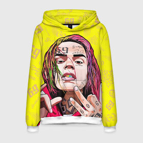 Мужская толстовка 3D с принтом 6IX9INE в Екатеринбурге, 100% полиэстер | двухслойный капюшон со шнурком для регулировки, мягкие манжеты на рукавах и по низу толстовки, спереди карман-кенгуру с мягким внутренним слоем. | 6ix9ine | gooba | hernandez | tekashi