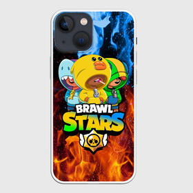 Чехол для iPhone 13 mini с принтом BRAWL STARS LEON TRIO в Екатеринбурге,  |  | Тематика изображения на принте: bibi | brawl stars | coach mike | crow | gale | leon | leon shark | max | mecha crow | mortis | mr.p | phoenix | sally leon | sandy | spike | sprout | tara | unicorn | virus 8 bit | werewolf | ворон | оборотень