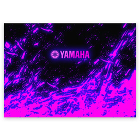 Поздравительная открытка с принтом Yamaha | Ямаха (Z) в Екатеринбурге, 100% бумага | плотность бумаги 280 г/м2, матовая, на обратной стороне линовка и место для марки
 | bike | fj1200 | moto | motocycle | sportmotorcycle | yamaha | yzf 600r | вездеход | мото | мотоспорт | снегоход | ямаха