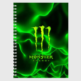 Тетрадь с принтом MONSTER ENERGY в Екатеринбурге, 100% бумага | 48 листов, плотность листов — 60 г/м2, плотность картонной обложки — 250 г/м2. Листы скреплены сбоку удобной пружинной спиралью. Уголки страниц и обложки скругленные. Цвет линий — светло-серый
 | energy | honda | mercedes | monster energy | porsche | racing | sport | toyota | автомобил | автомобильные | марка | машины | митсубиси | монстр | монстр энерджи | порше | спорт | тесла | тойота | хонда