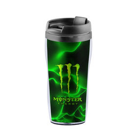 Термокружка-непроливайка с принтом MONSTER ENERGY в Екатеринбурге, внутренняя часть — пищевой пластик, наружная часть — прозрачный пластик, между ними — полиграфическая вставка с рисунком | объем — 350 мл, герметичная крышка | energy | honda | mercedes | monster energy | porsche | racing | sport | toyota | автомобил | автомобильные | марка | машины | митсубиси | монстр | монстр энерджи | порше | спорт | тесла | тойота | хонда