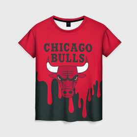 Женская футболка 3D с принтом Chicago Bulls. в Екатеринбурге, 100% полиэфир ( синтетическое хлопкоподобное полотно) | прямой крой, круглый вырез горловины, длина до линии бедер | 23 | air jordan | bulls | chicago bulls | jordan | michael jordan | nba | paris saint germain | psg | red | sport | быки | джордан | майкл джордан | псж | спорт | чикаго буллс