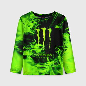 Детский лонгслив 3D с принтом MONSTER ENERGY в Екатеринбурге, 100% полиэстер | длинные рукава, круглый вырез горловины, полуприлегающий силуэт
 | energy | honda | mercedes | monster energy | porsche | racing | sport | toyota | автомобил | автомобильные | марка | машины | митсубиси | монстр | монстр энерджи | порше | спорт | тесла | тойота | хонда