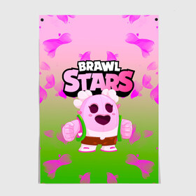 Постер с принтом Sakura Spike Brawl Stars в Екатеринбурге, 100% бумага
 | бумага, плотность 150 мг. Матовая, но за счет высокого коэффициента гладкости имеет небольшой блеск и дает на свету блики, но в отличии от глянцевой бумаги не покрыта лаком | brawl | brawl stars | sakura spike | spike | бравл | бравл кактус | бравл старс | кактус | сакура спайк | спайк | спайк бравл старс