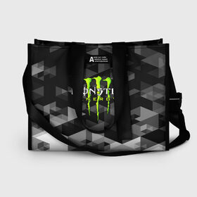 Сумка-шоппер 3D с принтом MONSTER ENERGY в Екатеринбурге, 100% полиэстер | застегивается на металлическую кнопку; внутренний карман застегивается на молнию. Стенки укреплены специальным мягким материалом, чтобы защитить содержимое от несильных ударов
 | black monster | bmx | claw | cybersport | energy | monster | monster energy | moto | motocross | race | sport | киберспорт | когти | монстер энерджи | монстр | мото | мотокросс | ралли | скейтбординг | спорт | энергия