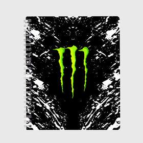 Тетрадь с принтом MONSTER ENERGY в Екатеринбурге, 100% бумага | 48 листов, плотность листов — 60 г/м2, плотность картонной обложки — 250 г/м2. Листы скреплены сбоку удобной пружинной спиралью. Уголки страниц и обложки скругленные. Цвет линий — светло-серый
 | black monster | bmx | claw | cybersport | energy | monster | monster energy | moto | motocross | race | sport | киберспорт | когти | монстер энерджи | монстр | мото | мотокросс | ралли | скейтбординг | спорт | энергия