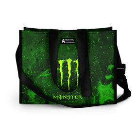 Сумка-шоппер 3D с принтом MONSTER ENERGY в Екатеринбурге, 100% полиэстер | застегивается на металлическую кнопку; внутренний карман застегивается на молнию. Стенки укреплены специальным мягким материалом, чтобы защитить содержимое от несильных ударов
 | energy | honda | mercedes | monster energy | porsche | racing | sport | toyota | автомобил | автомобильные | марка | машины | митсубиси | монстр | монстр энерджи | порше | спорт | тесла | тойота | хонда