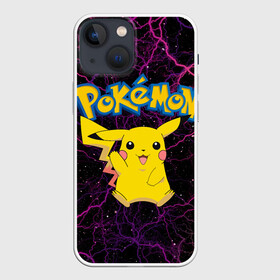 Чехол для iPhone 13 mini с принтом Цветные молнии Пикачу в Екатеринбурге,  |  | anime | pikachu | pokemon | pokemon logo | аниме | анимэ | пика | пикачу | покемон | покемон постер | эш и пикачу | эш кетчум | япония | японский